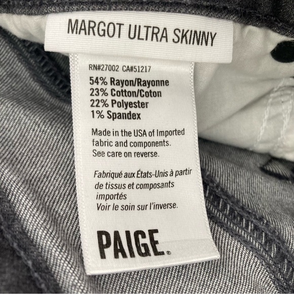 PAIGE Margot Ultra Skinny Jeans in Luna Grey Size 29 - Picture 5 of 7